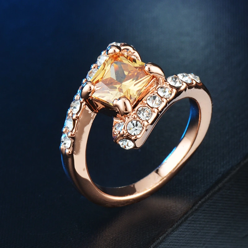 Jewelry Fashion Rose Gold Plated Crystal Zircon