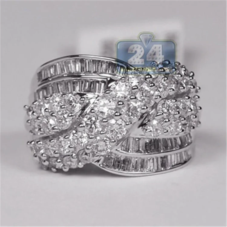 New Fashion Women's Inlaid Silver Zircon Ring