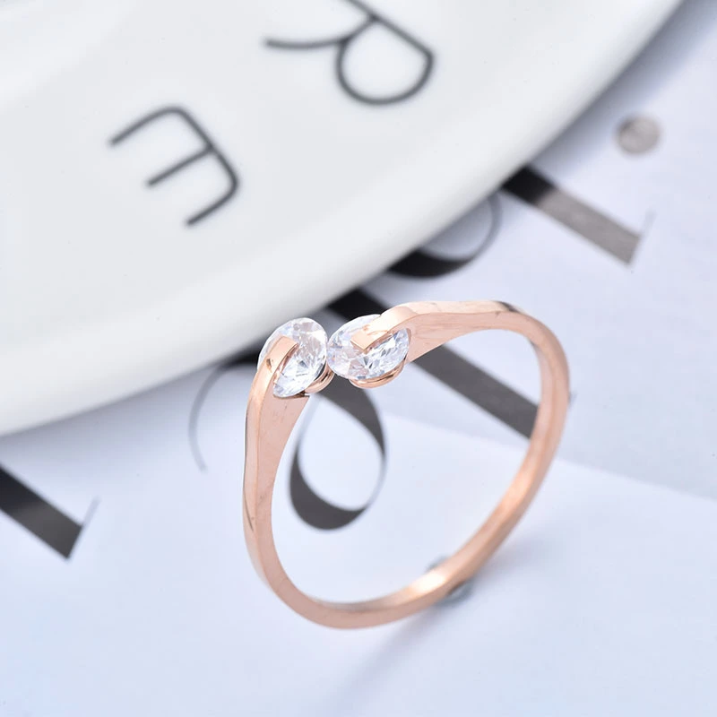 Rose Gold Simple Temperament Stainless Steel Jewelry Ring