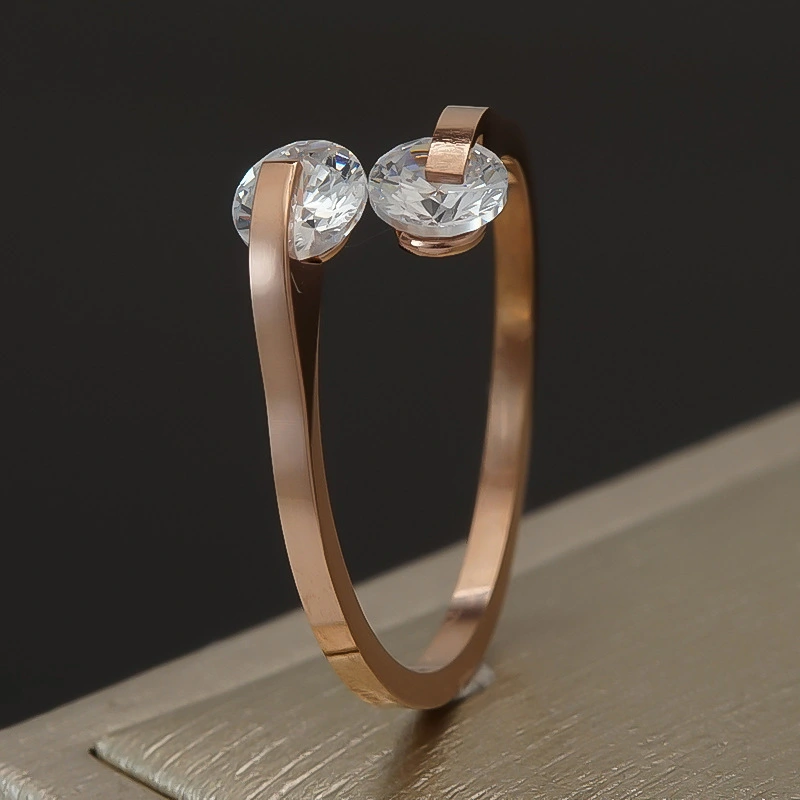 Rose Gold Simple Temperament Stainless Steel Jewelry Ring