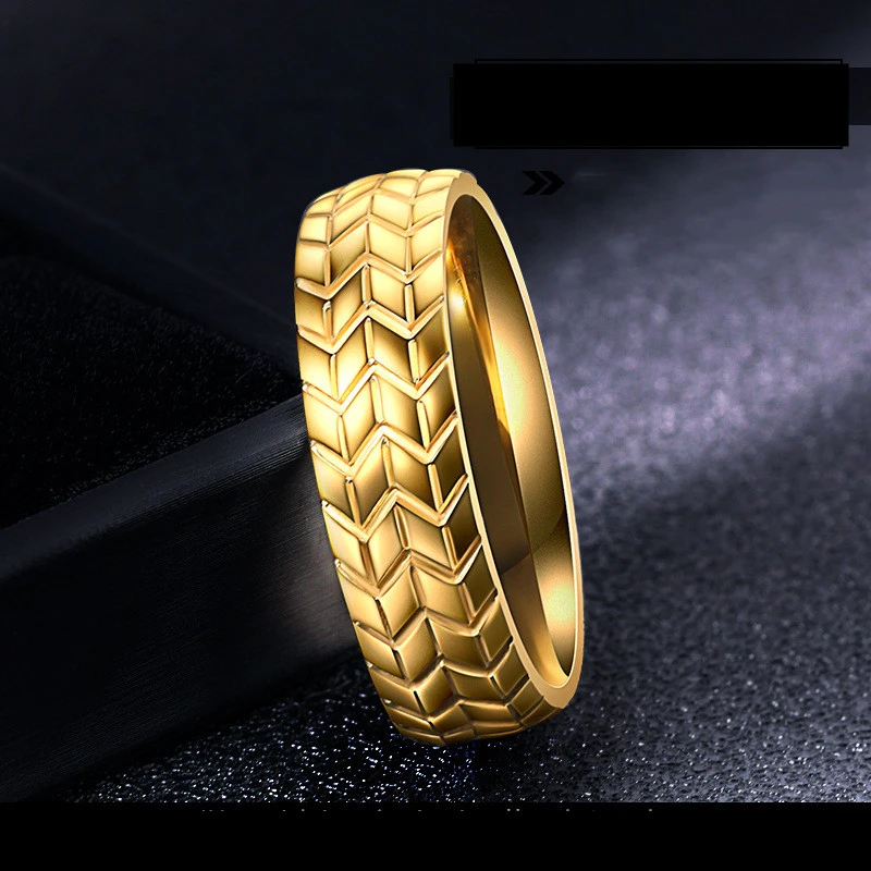 Personalized Tire Titanium Steel Men's Ring