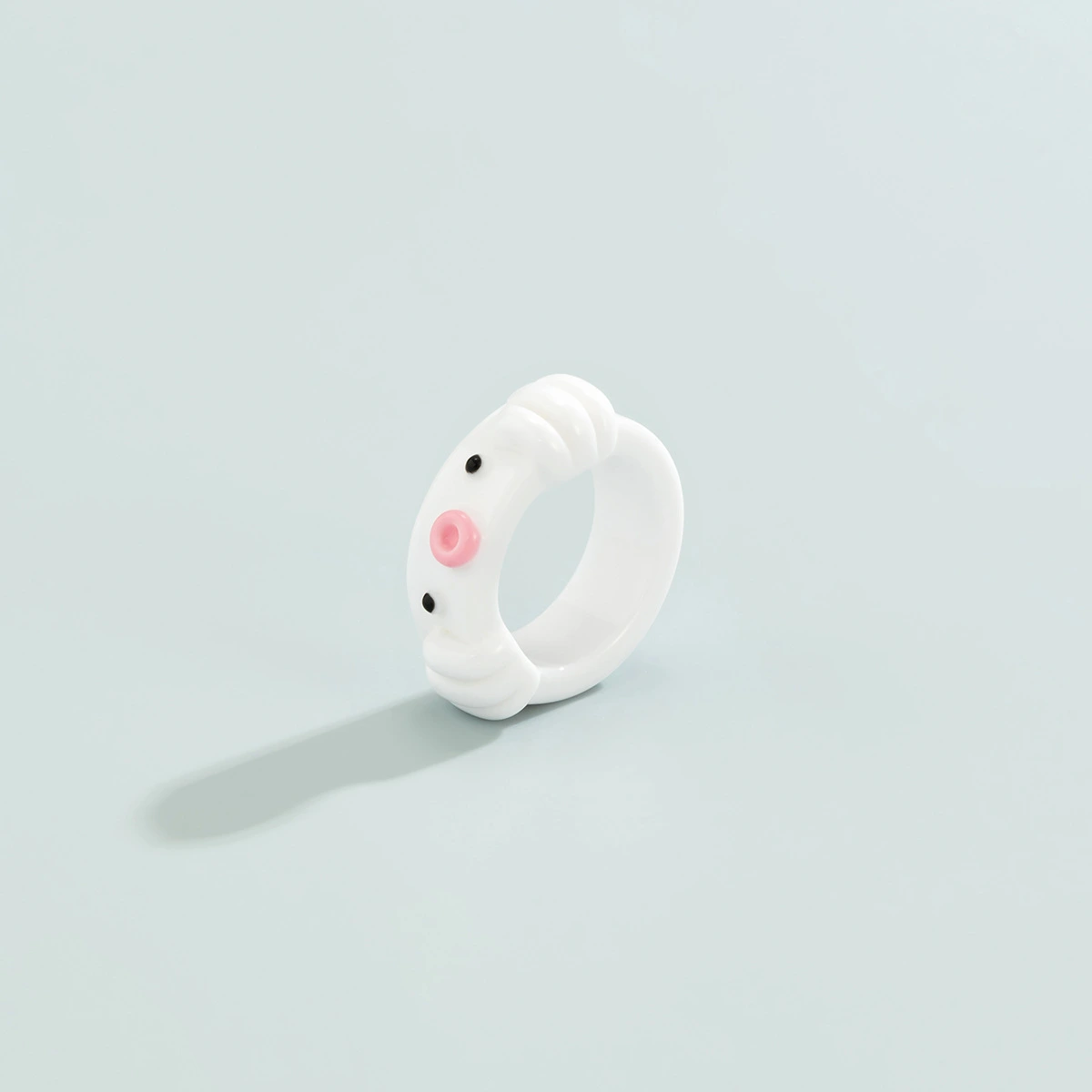 Simple And Cute Contrast Color Pig Nose Ring