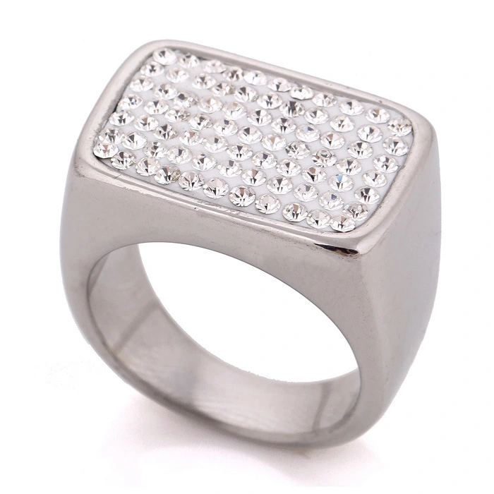 Creative Black And White Diamond Stainless Steel Ring