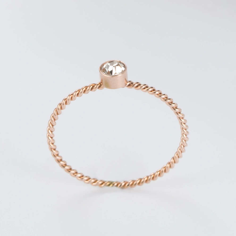 Rose Gold And Diamond Twist Tail Ring