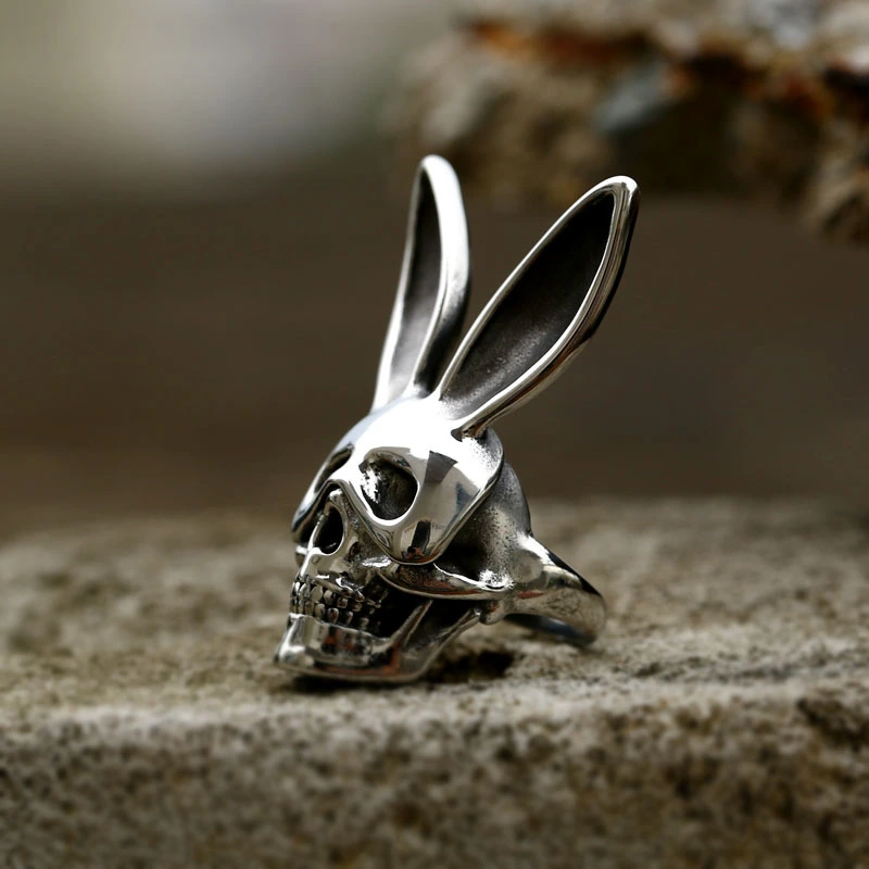 Rabbit Skull Titanium Steel Ring Jewelry