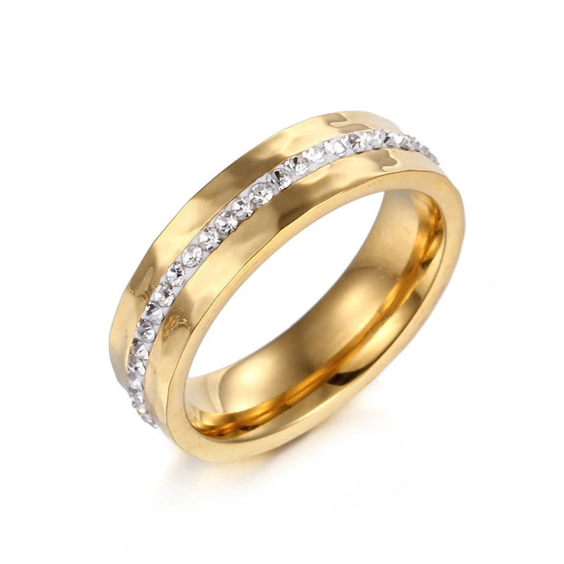 Titanium Steel Golden Couple Ring A Pair Of Male And Female