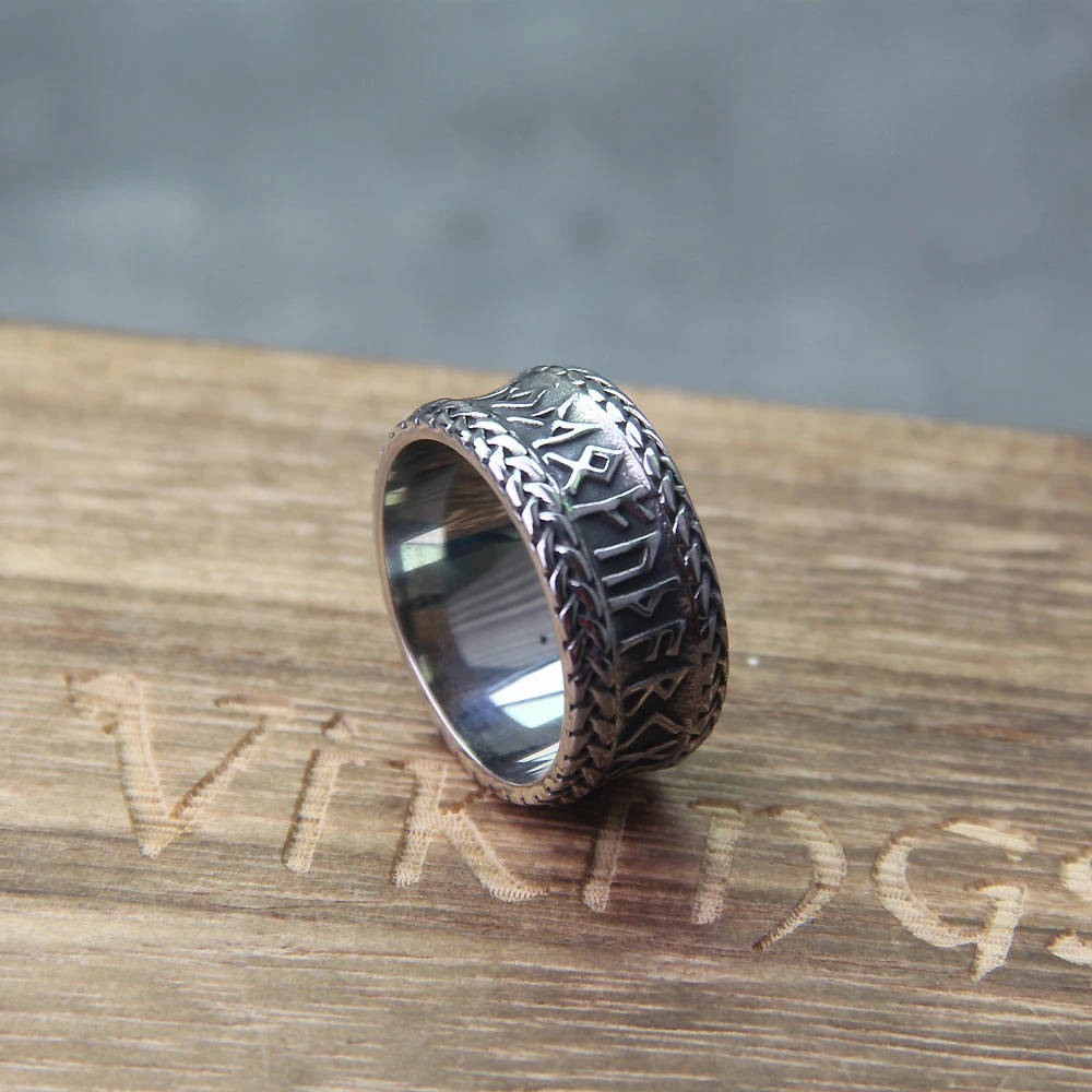 Vintage Viking Letter Titanium Steel Ring