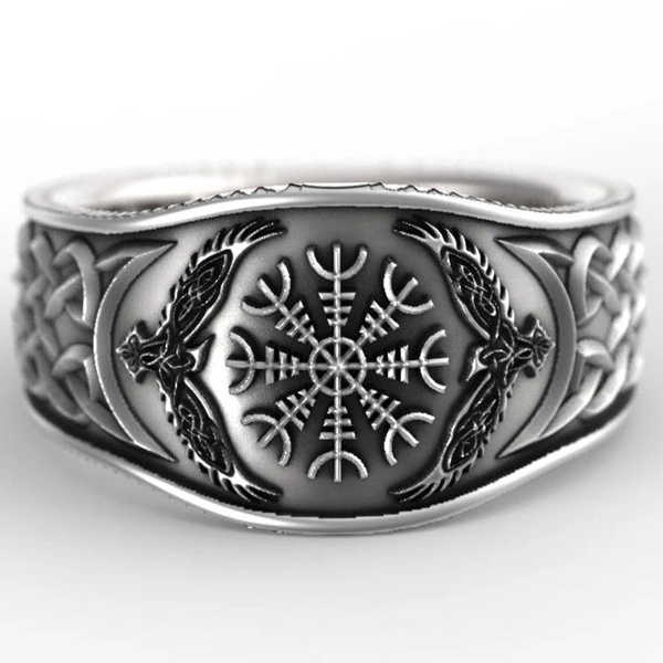 Viking Totem Ring Vintage Men's Titanium Steel Ring