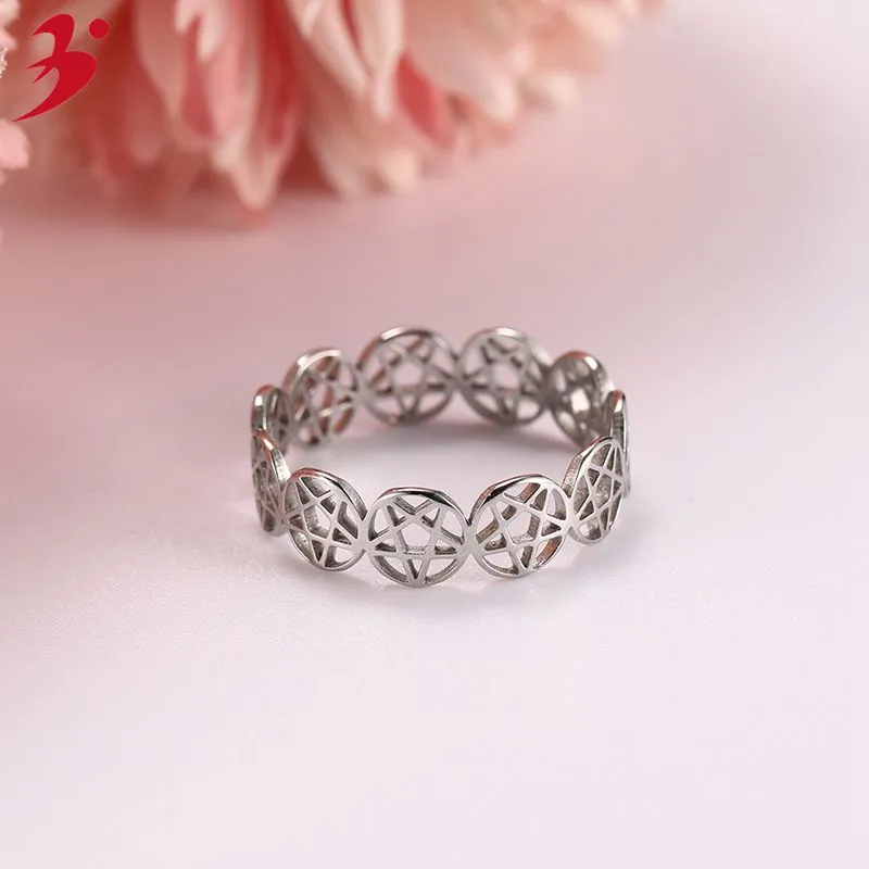 Fashion Stainless Steel Five-pointed Star Ring