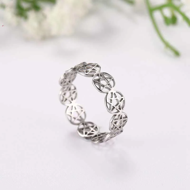 Fashion Stainless Steel Five-pointed Star Ring