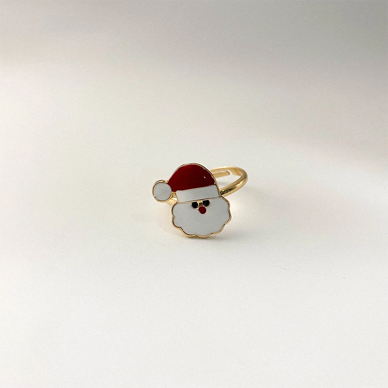 Christmas Ring Santa Claus Dripping Oil Index Finger Ring Christmas Tree