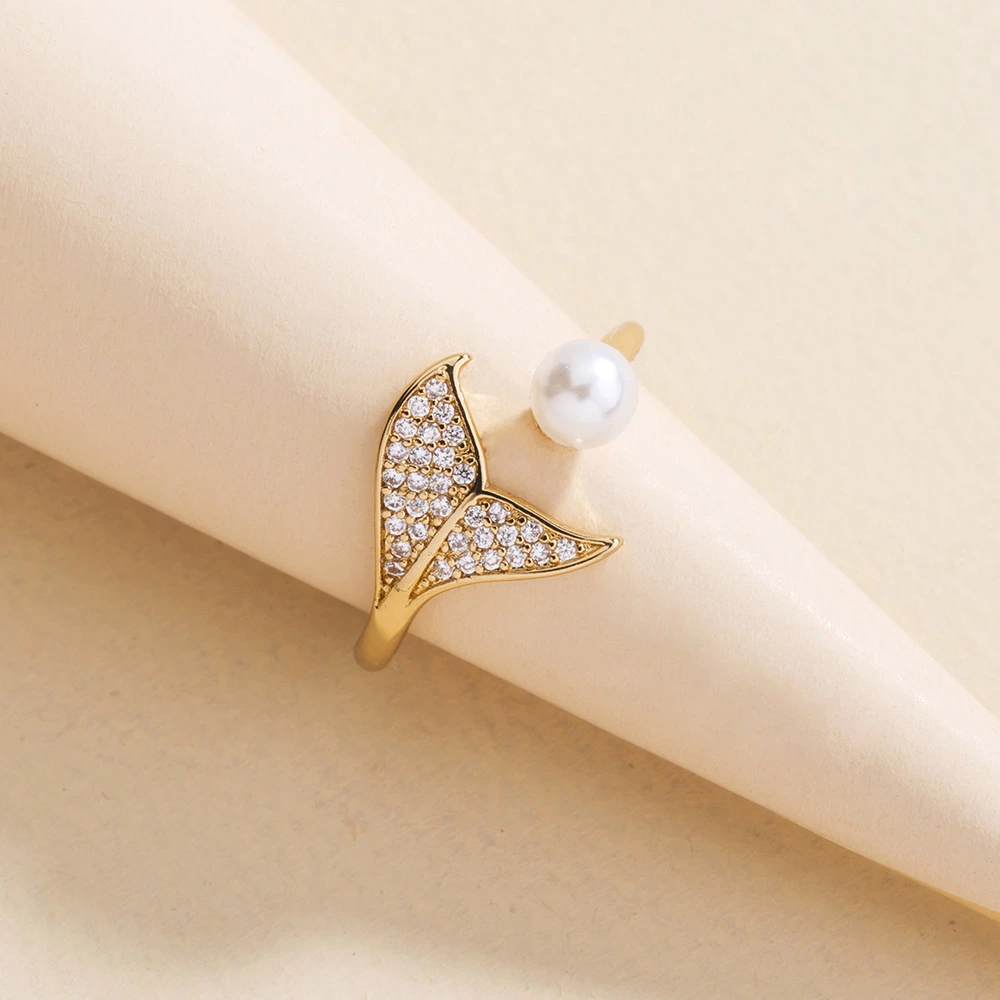 Micro Inlaid Mermaid Tail  Ring Women