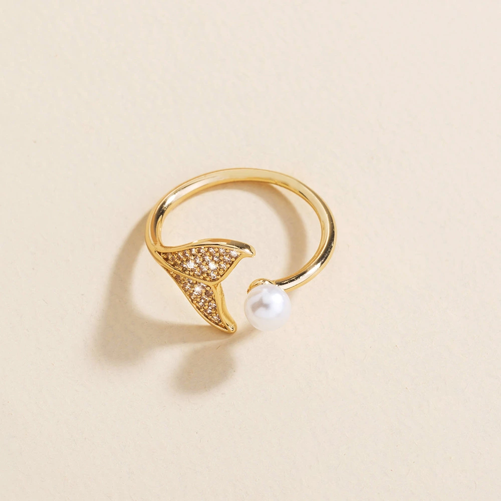Micro Inlaid Mermaid Tail  Ring Women