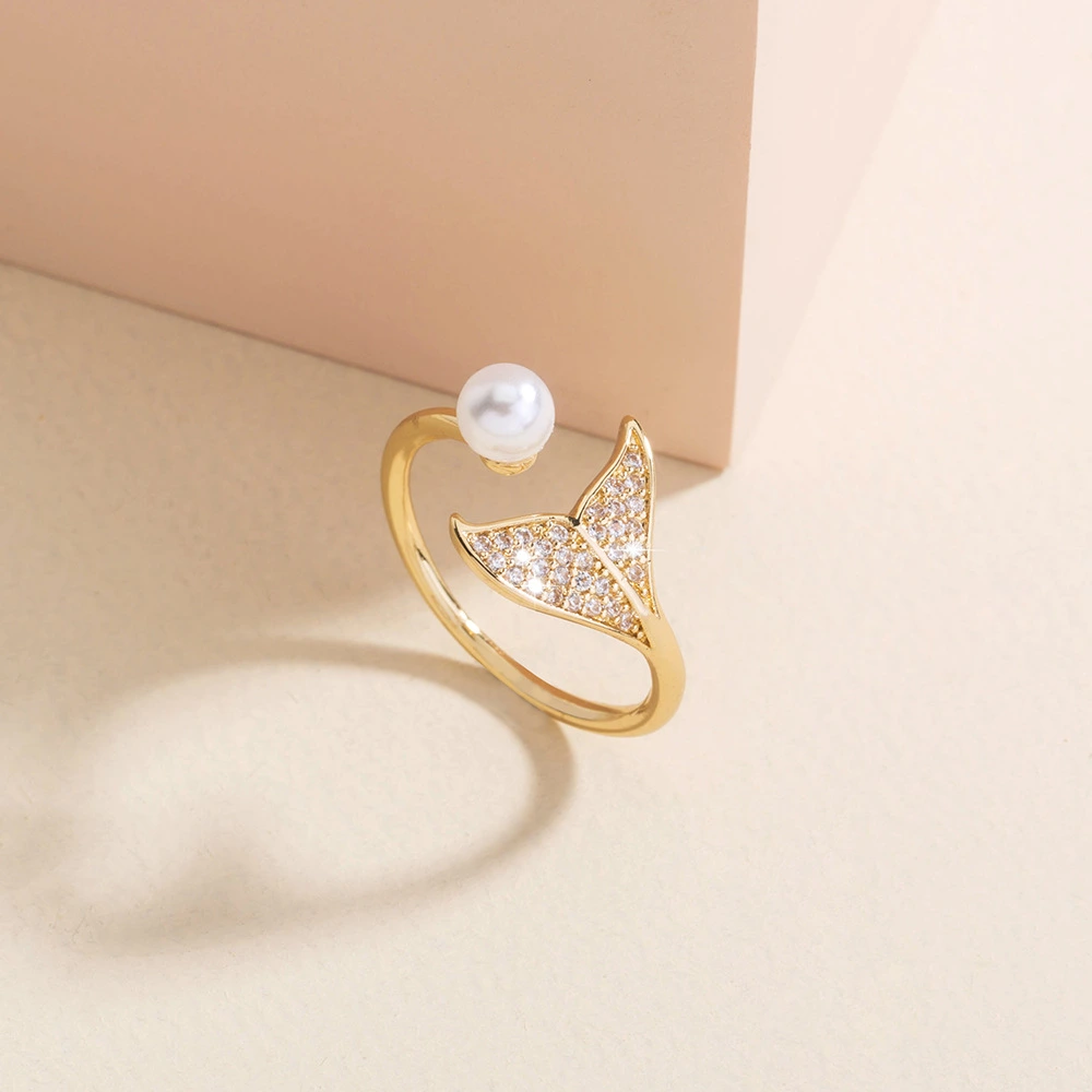 Micro Inlaid Mermaid Tail  Ring Women