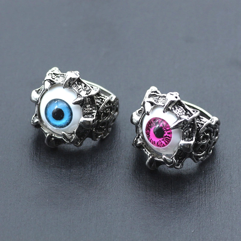 Fashion Jewelry Punk Style Retro Eagle Claw Blue Eye Ring