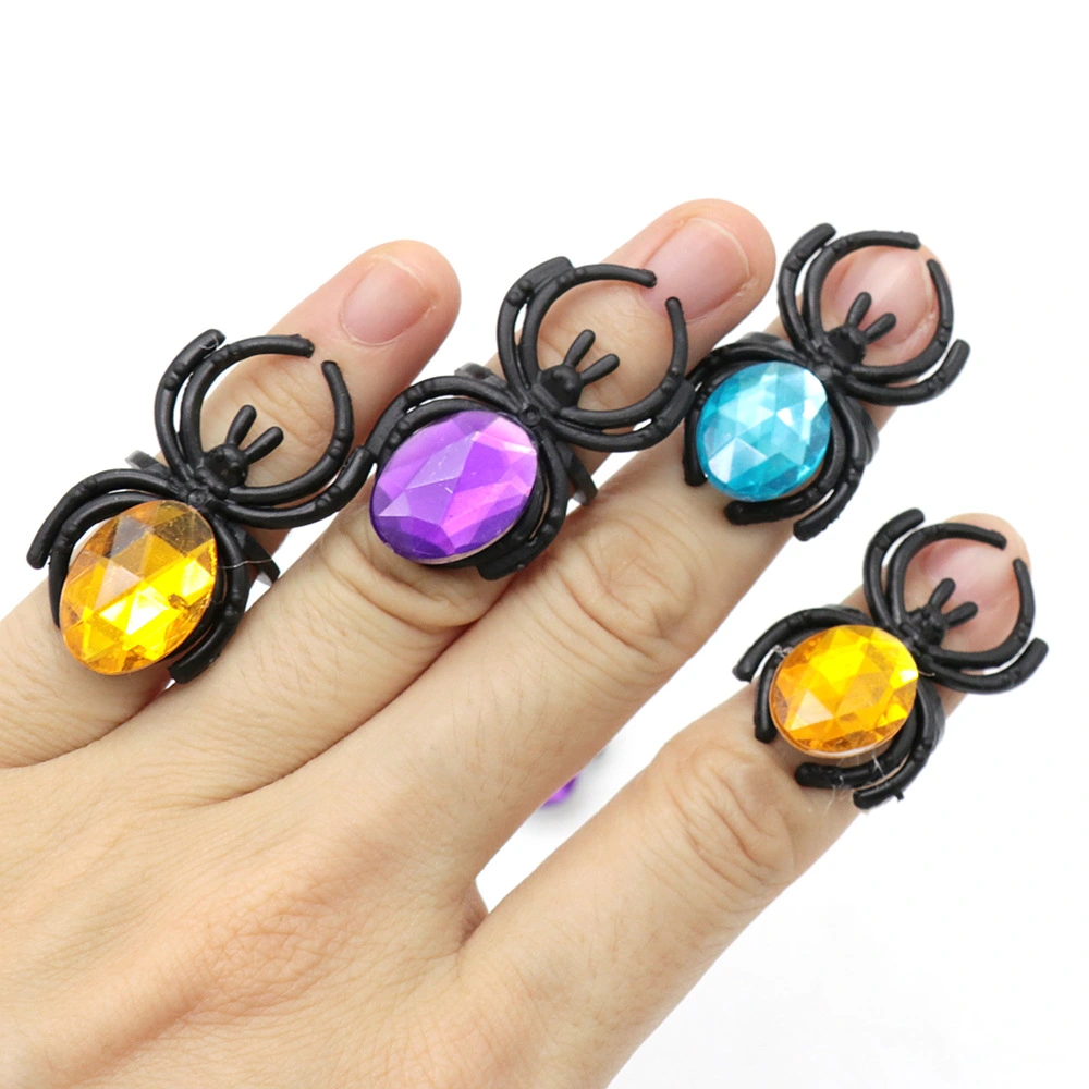 Gem Spider Halloween Plastic Toy Ring