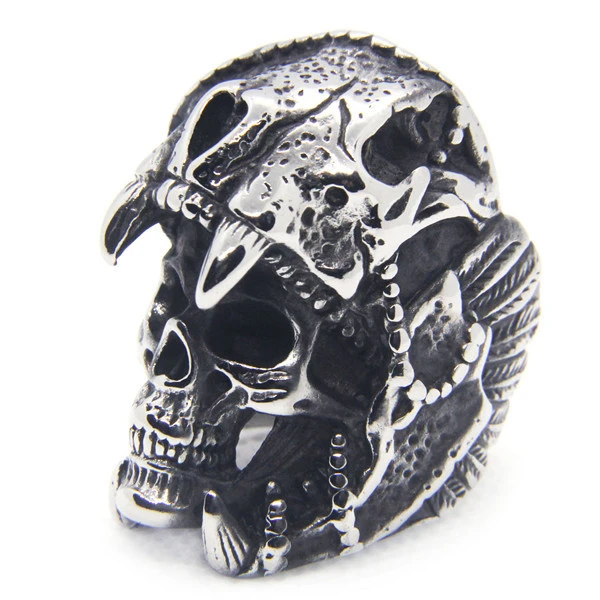 Design Mayan Dinosaur Skull Men's Ring