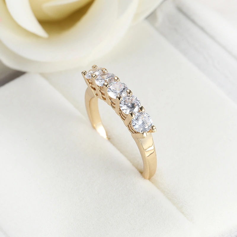 Gold-plated White Zircon Ladies Jewelry Ring