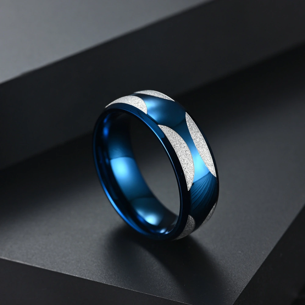 Titanium Steel Couple Frosted Ring