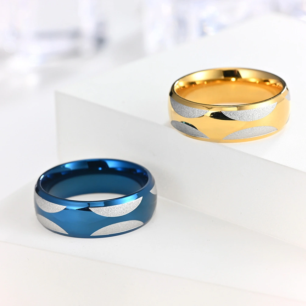 Titanium Steel Couple Frosted Ring