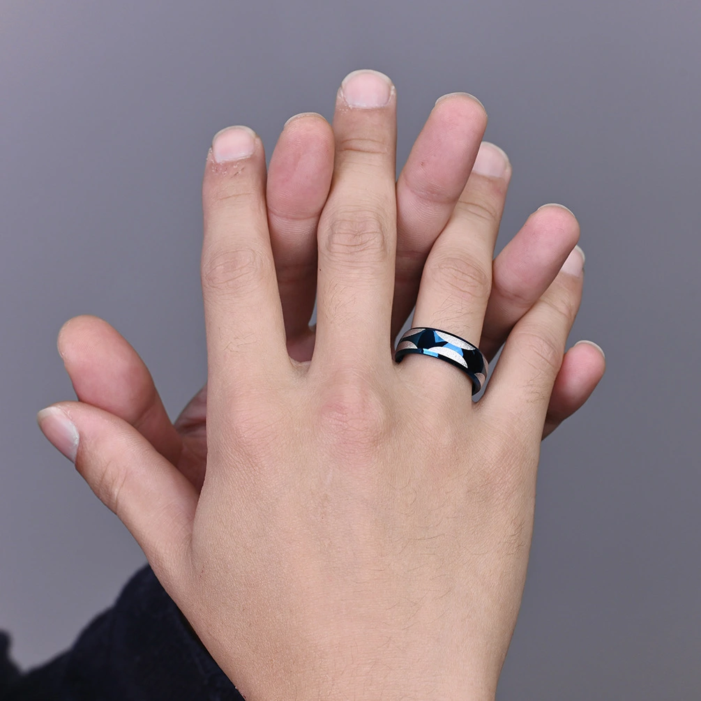Titanium Steel Couple Frosted Ring