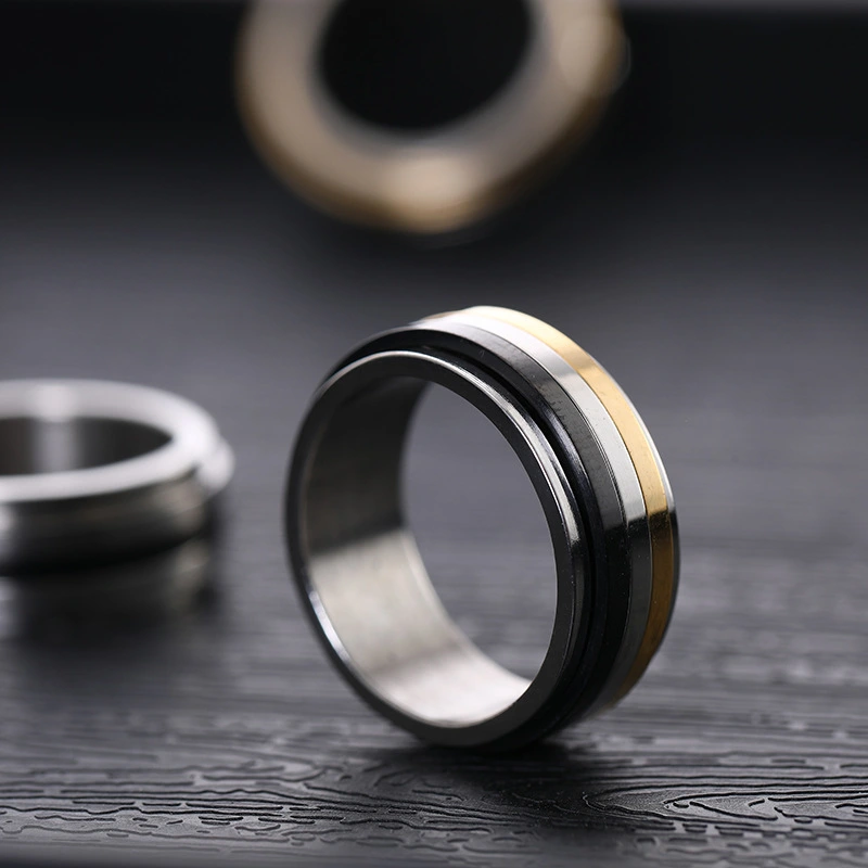 Fashion Personality Simple Three-sided Stainless Steel For Men And Women Couple Ring