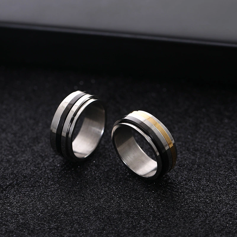 Fashion Personality Simple Three-sided Stainless Steel For Men And Women Couple Ring