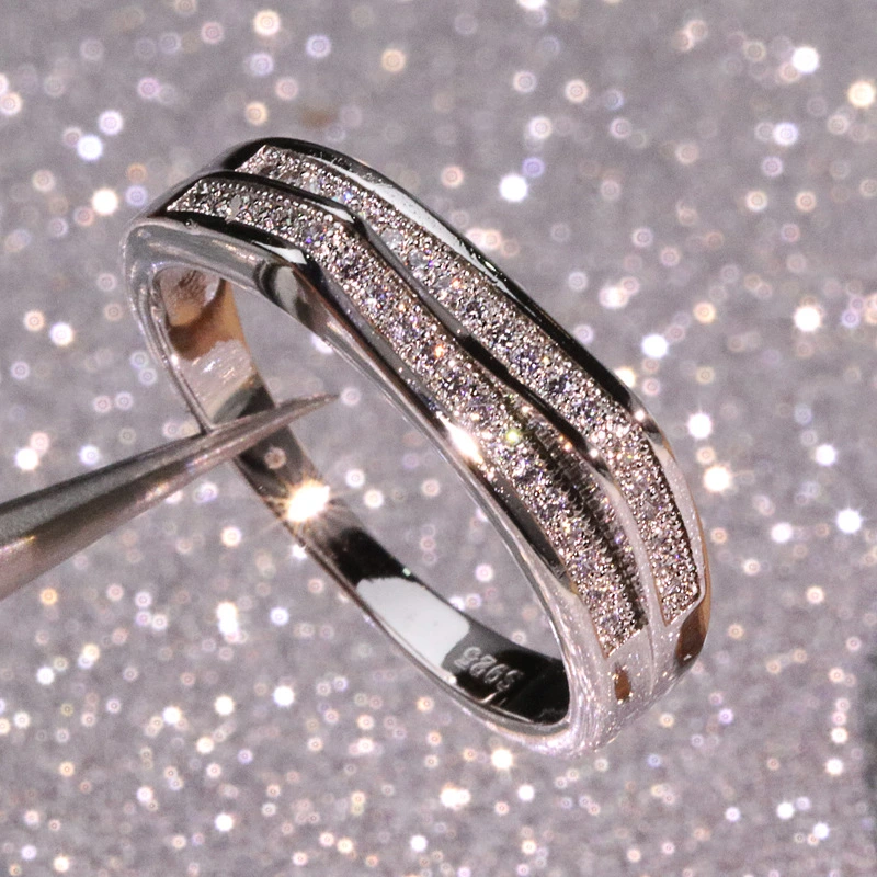 Double-layer Crown Micro-set Simulation Diamond Ring