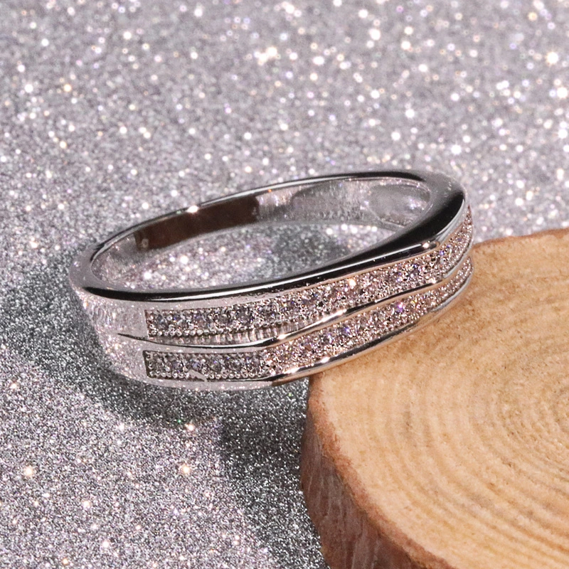 Double-layer Crown Micro-set Simulation Diamond Ring