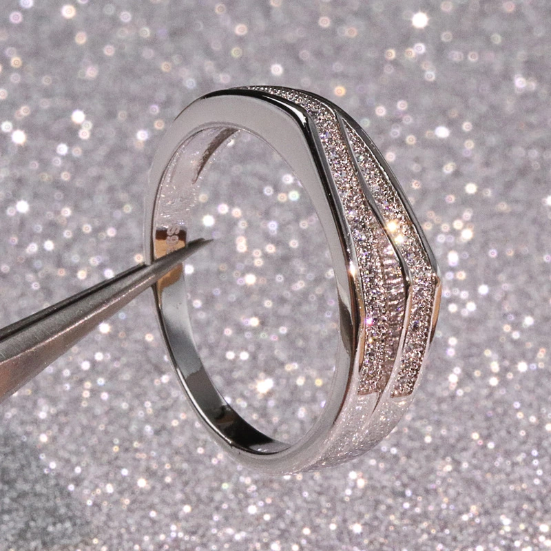 Double-layer Crown Micro-set Simulation Diamond Ring