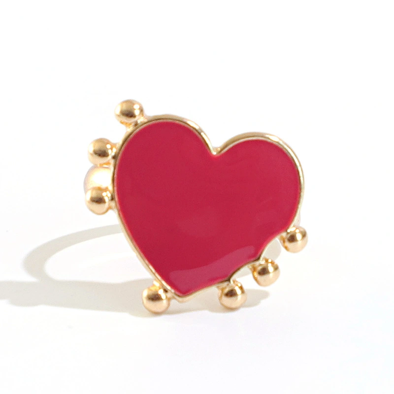 New Dripping  Love Heart Bead Ring