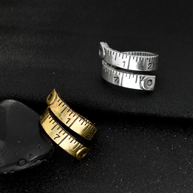 Creative Rotating Ruler Metal Alloy Ring