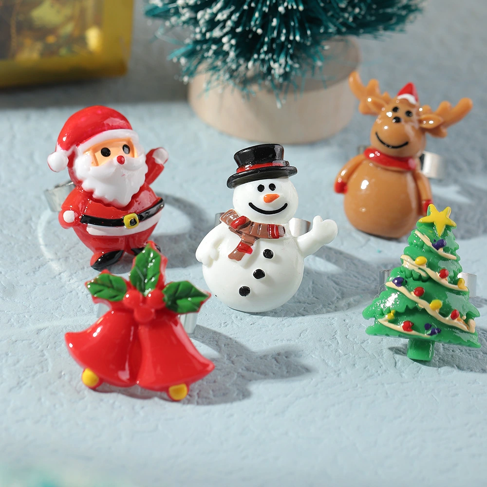 Christmas Tree  Cute Cartoon Santa Claus Ring