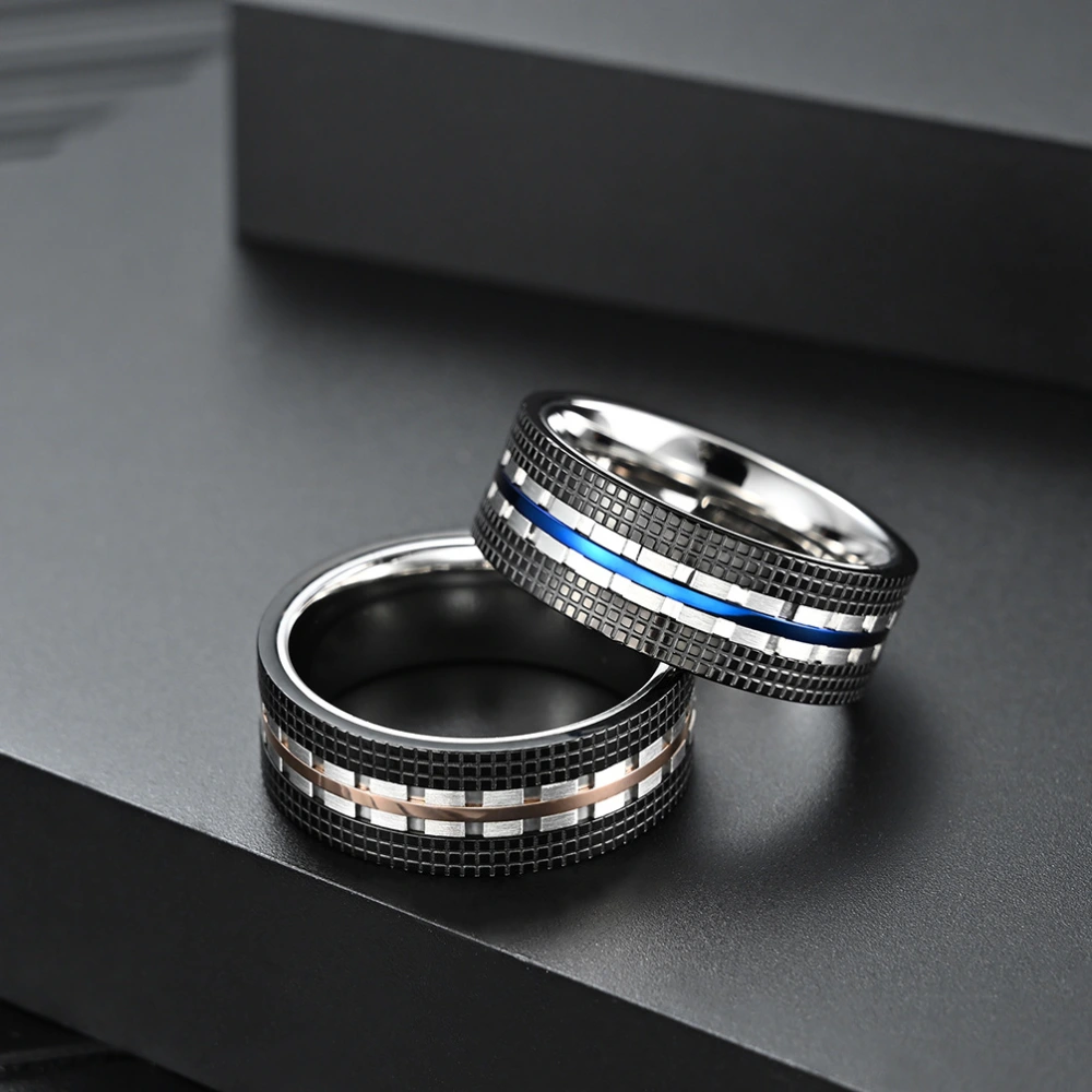 Men's Atmospheric Two-tone Stainless Steel Combination Ring