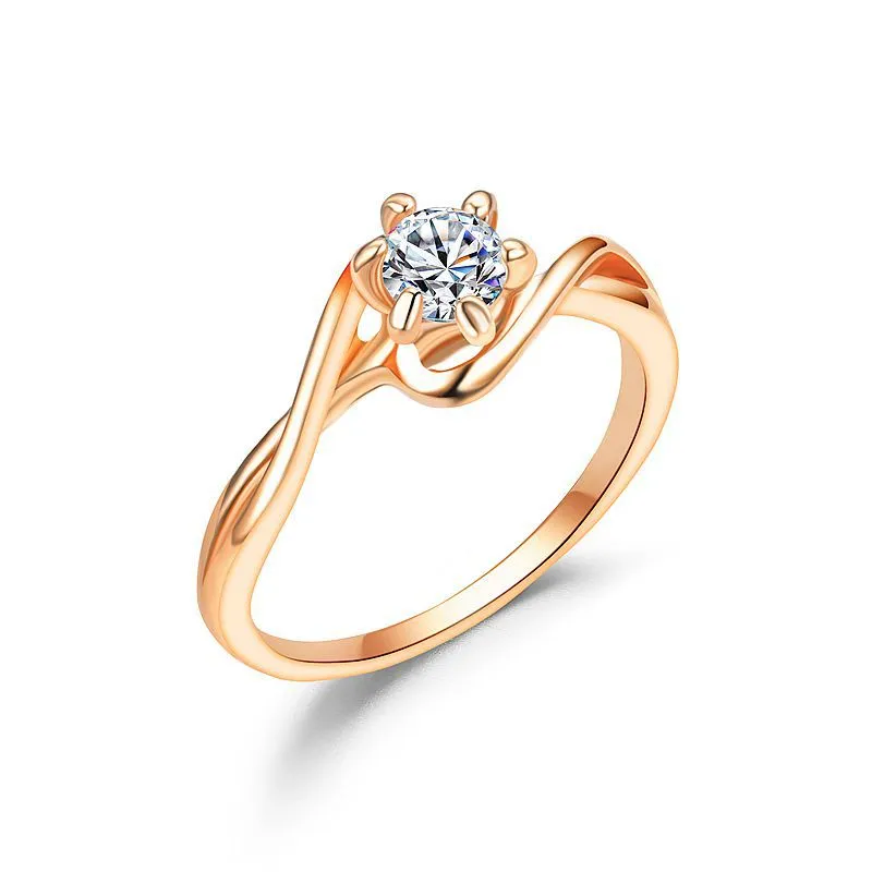 Simple And Versatile Rose Gold Diamond Ring