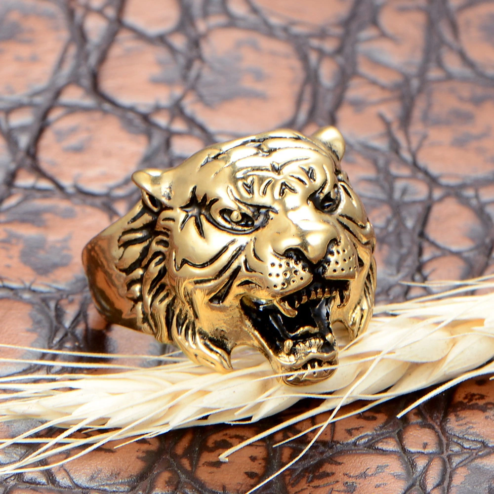 European And American Titanium Steel Ring Domineering Tiger Head