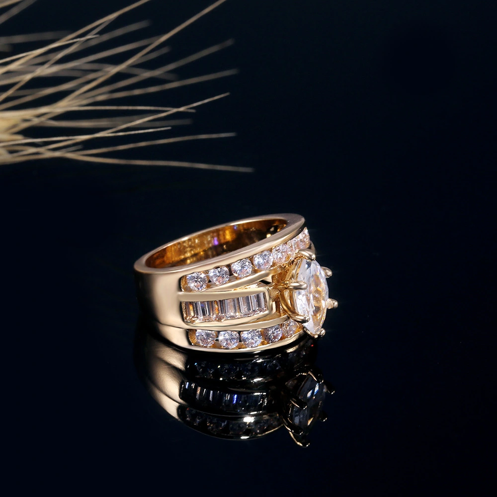 Copper Set Zircon Lady Ring Popular In Europe And America