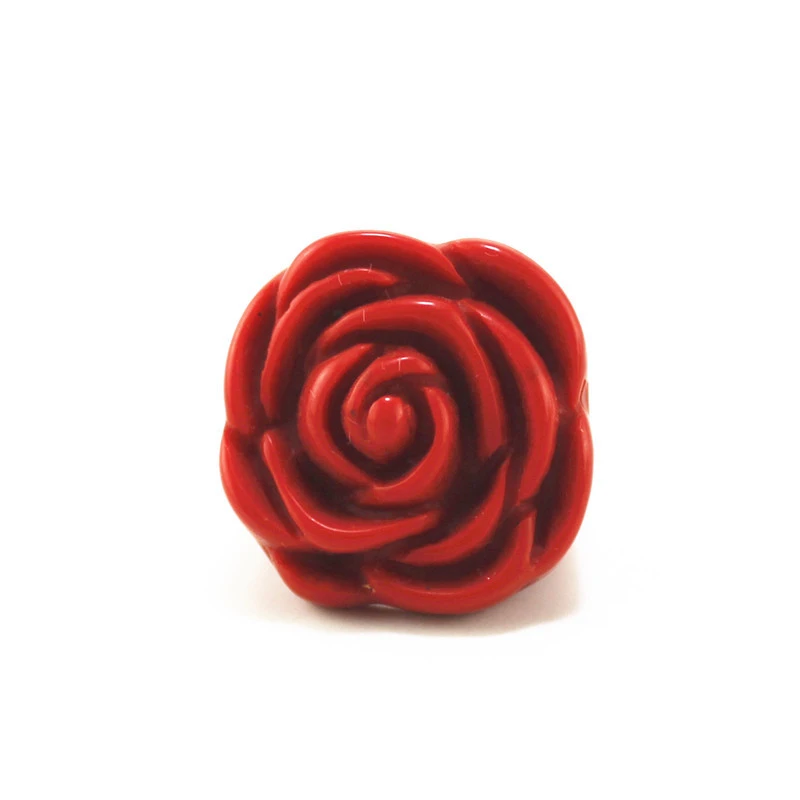 Red Rose Flower Exaggerated Flower Ring