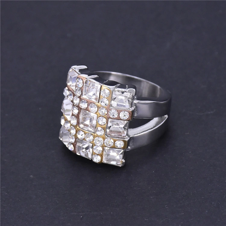 Diamond Casting Womens Stainless Steel Ring