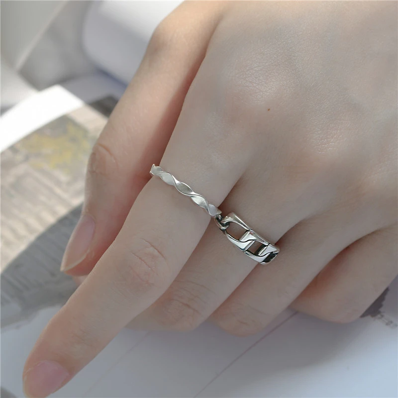 Women's Antique Chain Ring With Sterling Silver Strap