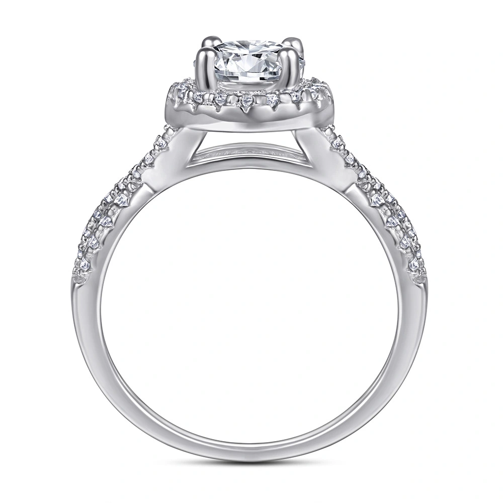 Women's Sterling Silver Ring With Diamonds