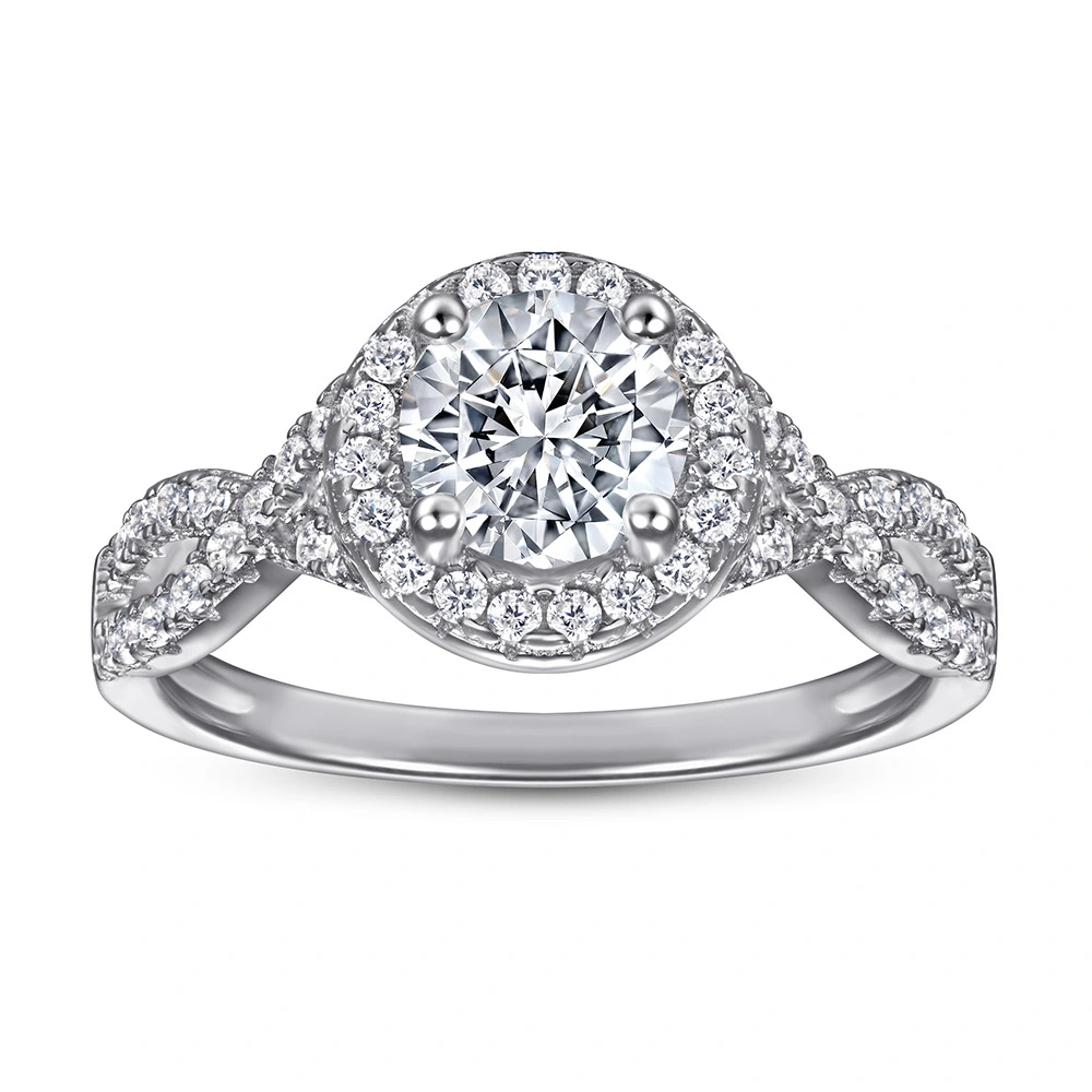 Women's Sterling Silver Ring With Diamonds