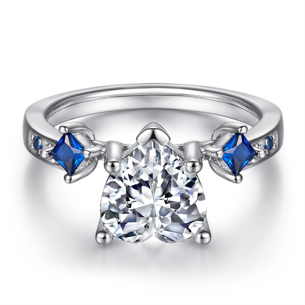 Sterling Silver Ring Female Heart-shaped Zircon
