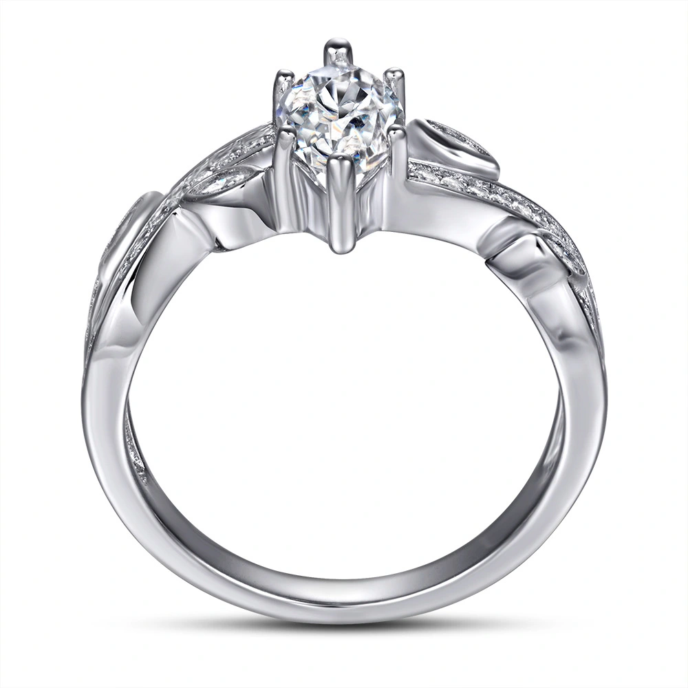 S925 Silver Ring Inlaid With Marquise Zircon