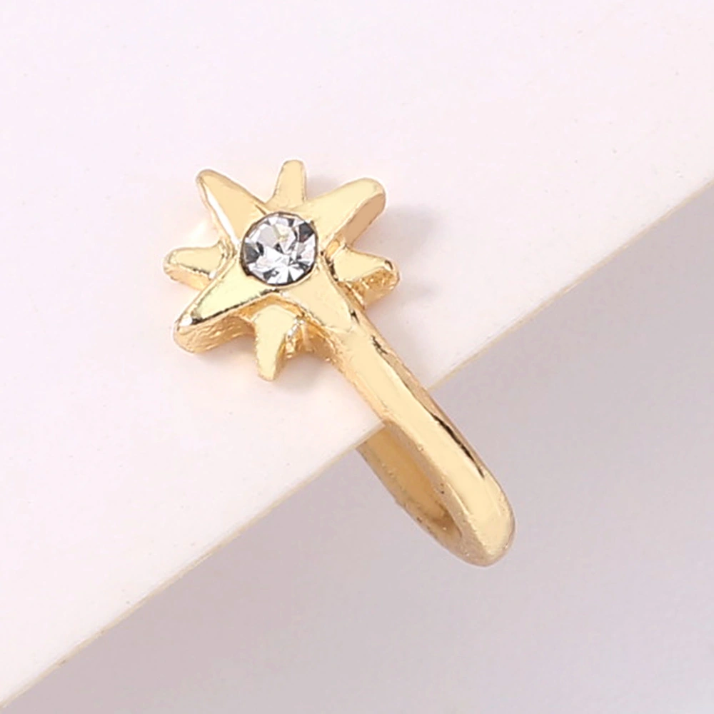 The New Diamond-studded U-shaped Nose Ring Temperament Awning Star