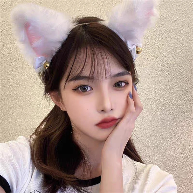 Cute Plush Bells Fox Cat Ears Headband