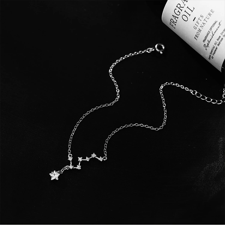 Exquisite Mori Series Niche Design Sterling Silver Big Dipper Anklet