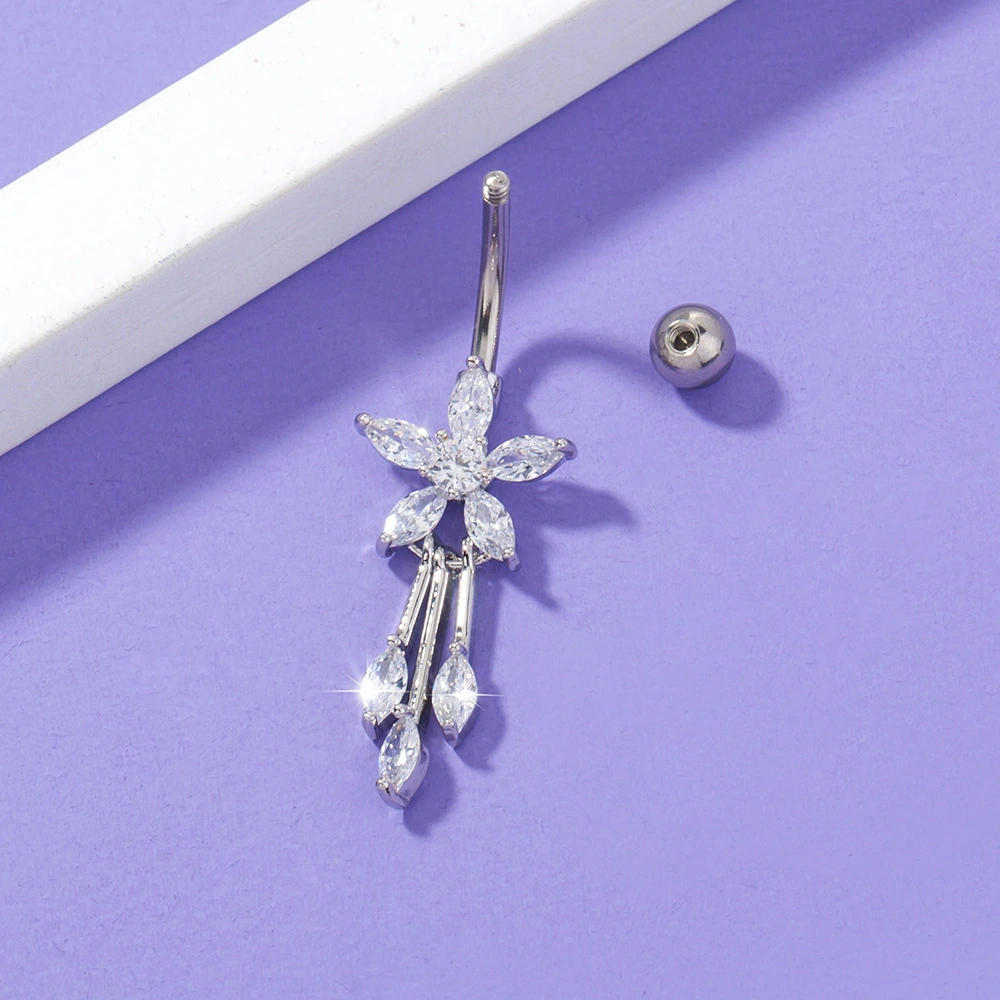 Branch Zircon Belly Button Ring Belly Button Nail Puncture