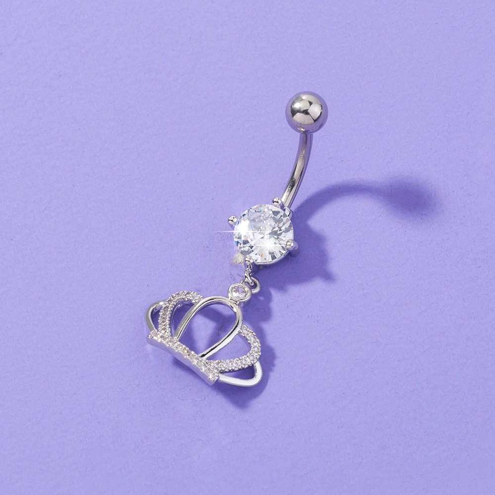 Crown Zircon Belly Button Ring Belly Button Nail