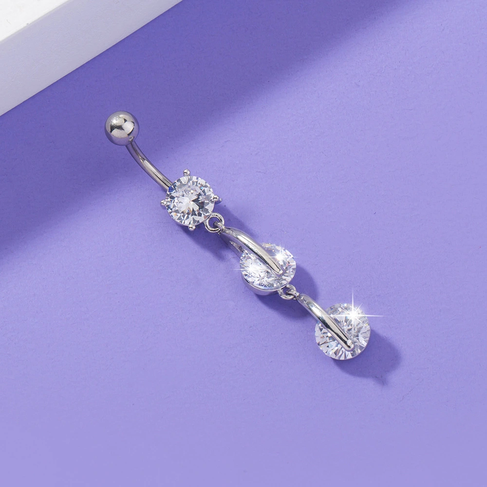 Exquisite Tassel Zircon Belly Button Nail Puncture